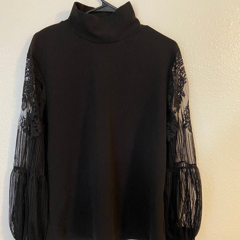 Black Lace Long Sleeve Top